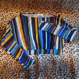 70's Long Sleeve Crop Top